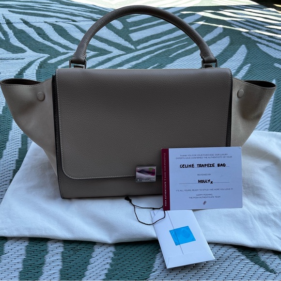 CELINE Taupe Medium Trapeze Bag - Picture 12 of 12
